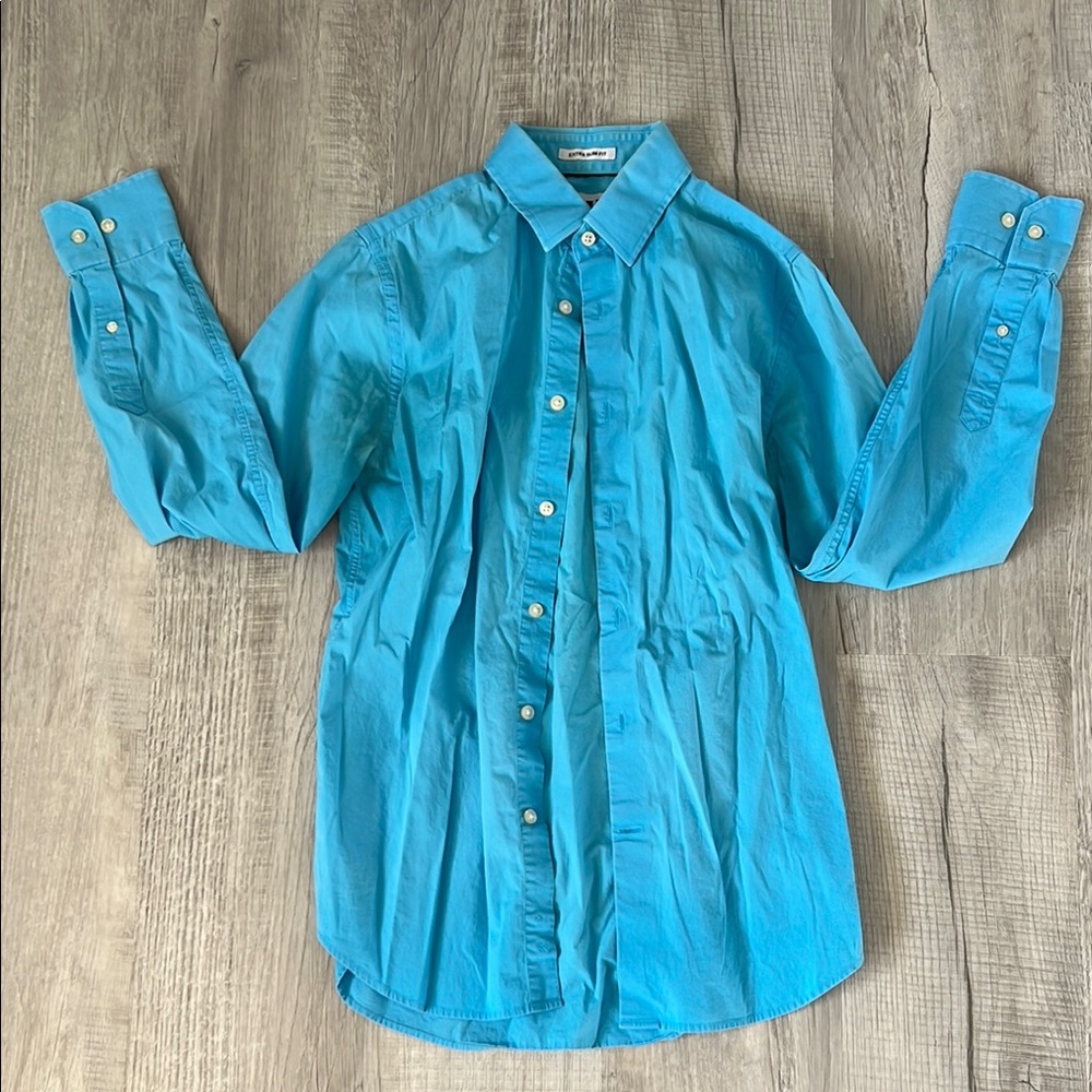 Express Mens Blue Button Down Shirt